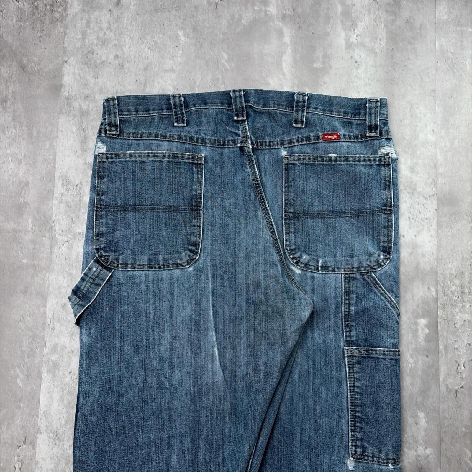Wrangler Y2K Blue Wrangle Workwear Grunge Baggy Carpenter Denim Jeans Size US 36 / EU 52 - 3 Thumbnail