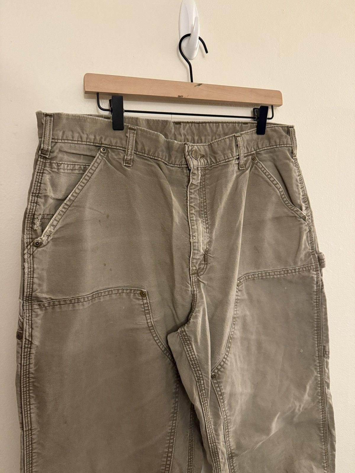 Carhartt Vintage Faded Carhartt Double Knee Olive 4gseller Size US 36 / EU 52 - 2 Thumbnail