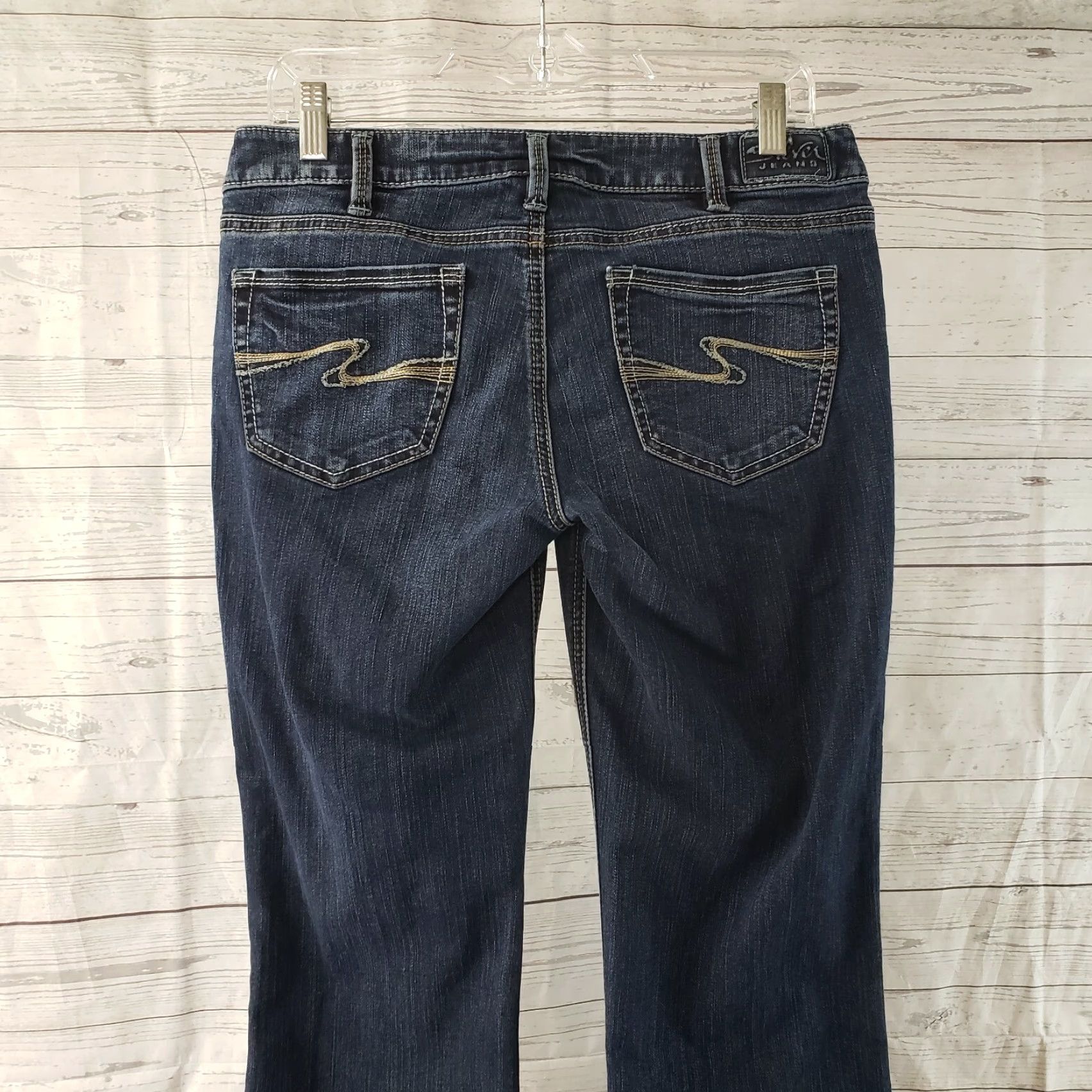 Silver Jeans Co. VINTAGE? Silver Womens Jeans Sz 30 Blue Bootcut Dark Wash Low Rise Cotton Blend Jeans Womens 30 Blue Bootcut Denim Size 30" / US 8 / IT 44 - 4 Thumbnail