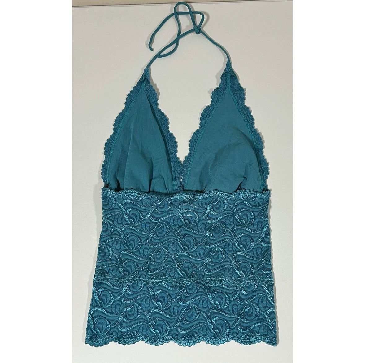 Bebe Bebe Teal Blue Lace Y2K Halter Tank Top Shirt Blouse Size M✨ Size M / US 6-8 / IT 42-44 - 4 Thumbnail