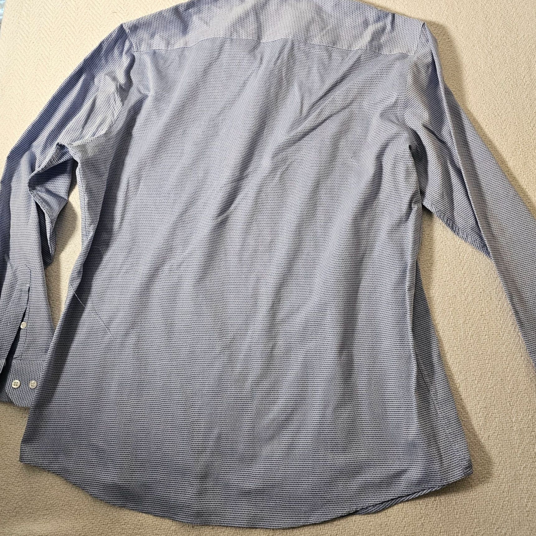 Perry Ellis PERRY ELLIS Dress Shirt Mens 16.5 Slim Fit Long Sleeve Blue Geometric Modern Size 42R - 7 Thumbnail