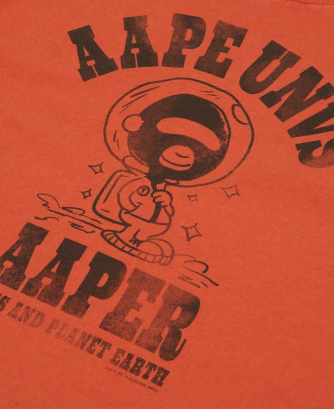 Aape AAPE Orange Astronaut Tee Size US S / EU 44-46 / 1 - 3 Thumbnail