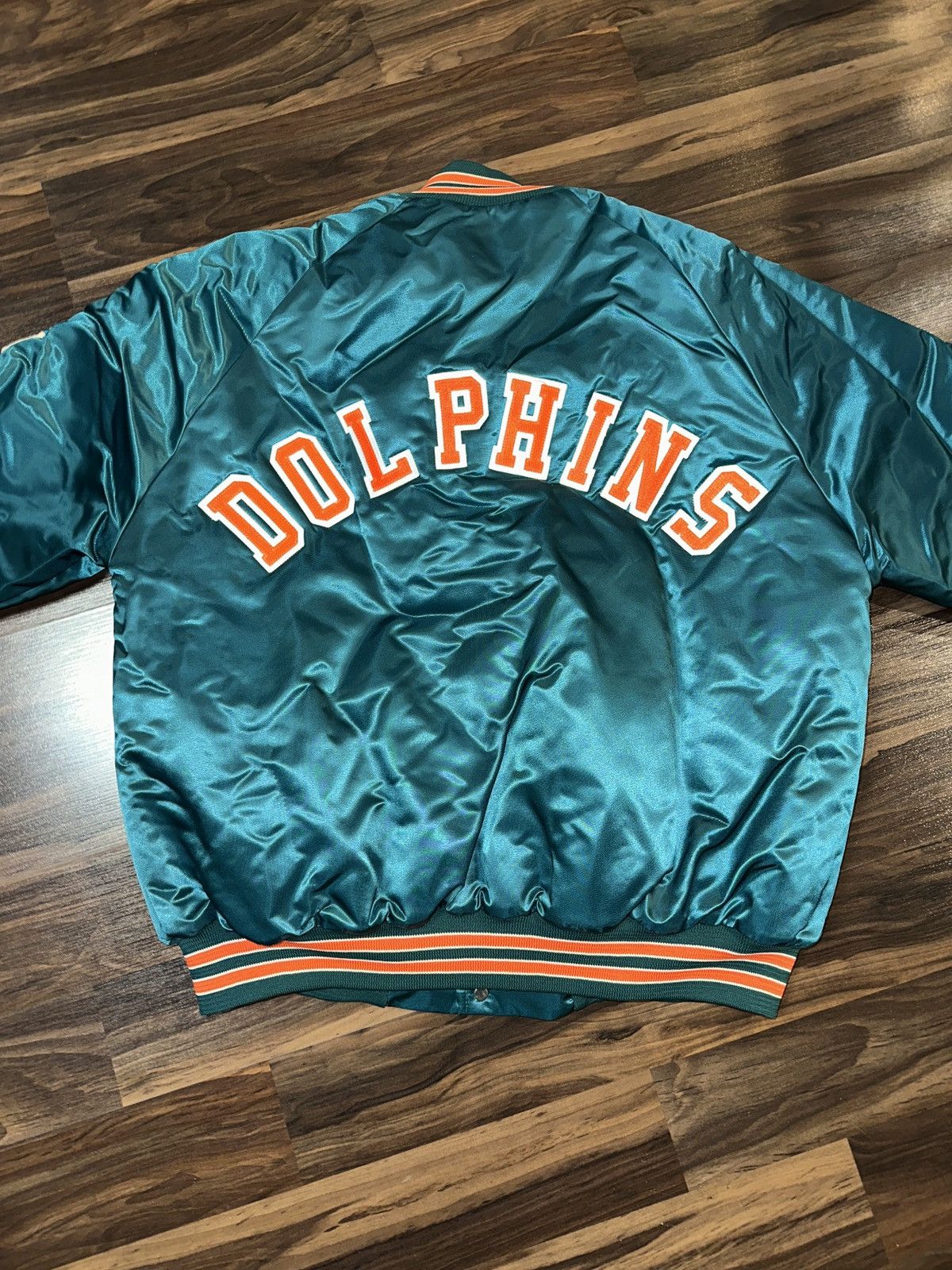 NFL × Vintage Vtg 80s 90s CHALKLINE Miami Dolphins Satin Team Jacket L Size US L / EU 52-54 / 3 - 6 Thumbnail