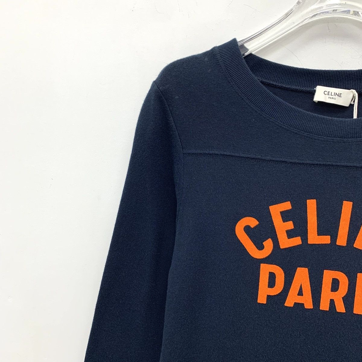Celine Celine Dark Blue Logo Printed Short Sleeve T-Shirt K26WX Size S / US 4 / IT 40 - 3 Thumbnail
