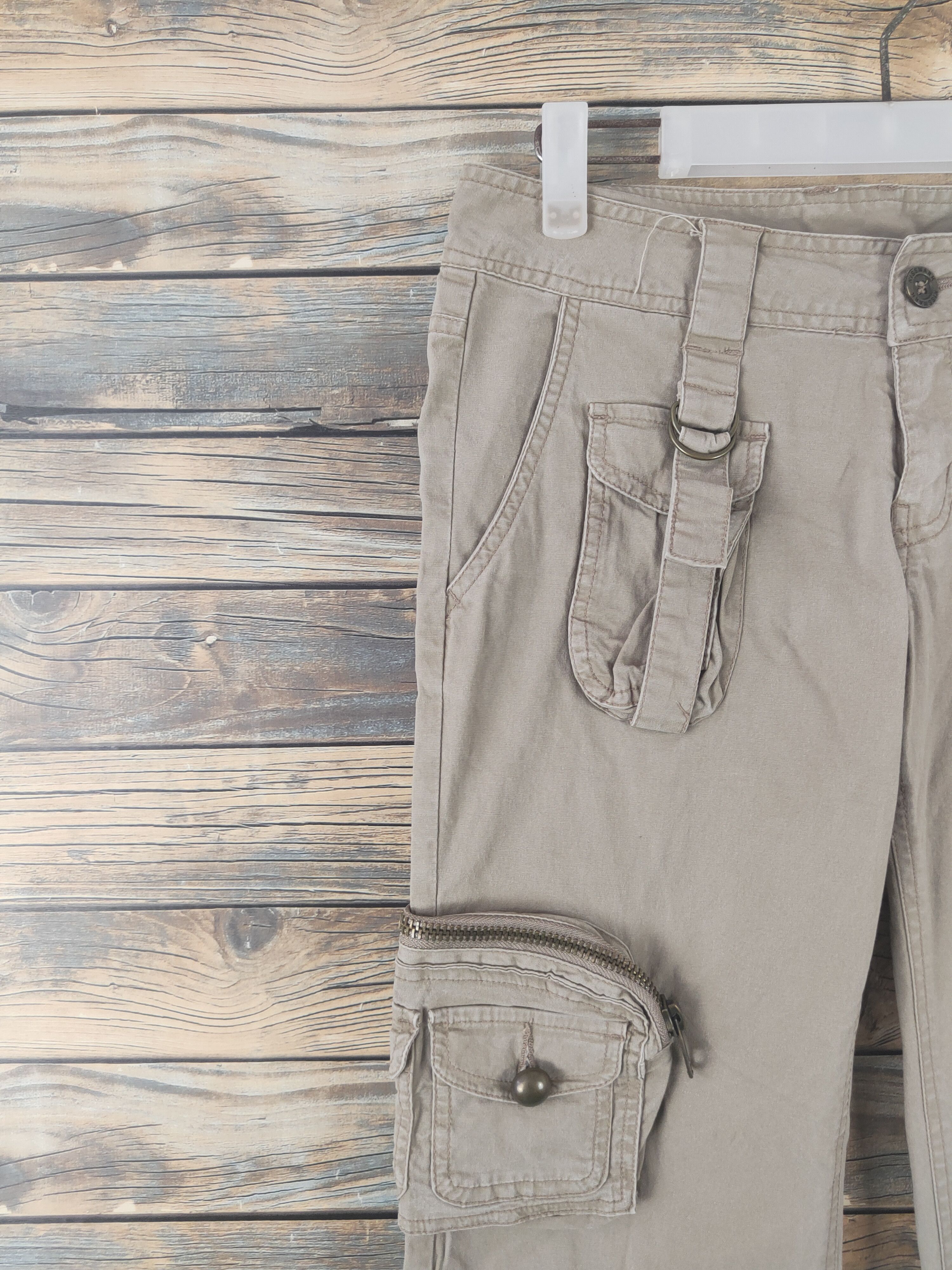 Japanese Brand DL Kissmark Beige Multipocket Utility Cargo Pants #2044 Size 28" / US 6 / IT 42 - 3 Thumbnail