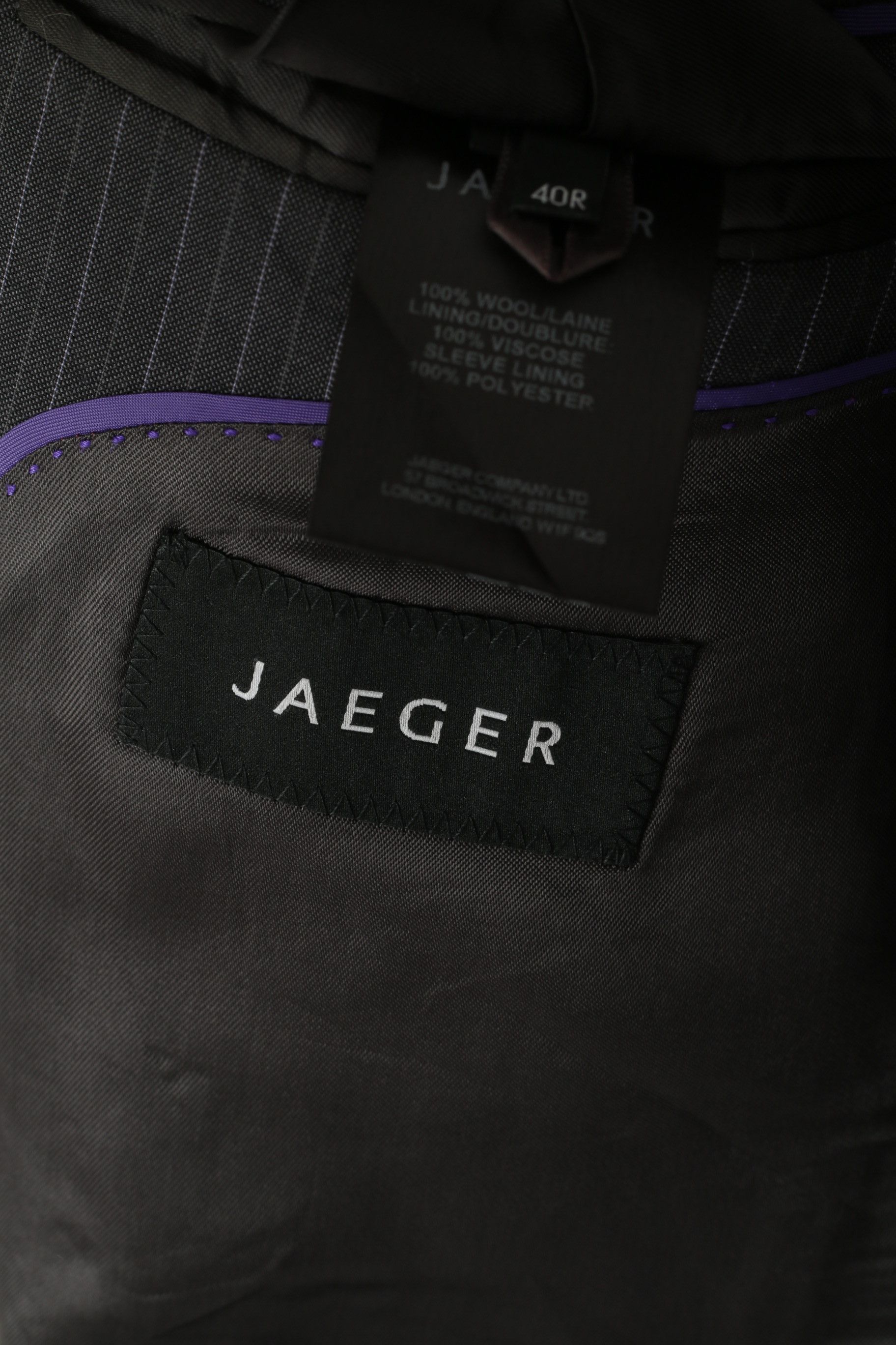Jaeger Jaeger Men 40 50 Blazer Graphite Wool 2425 Size 40R - 4 Thumbnail