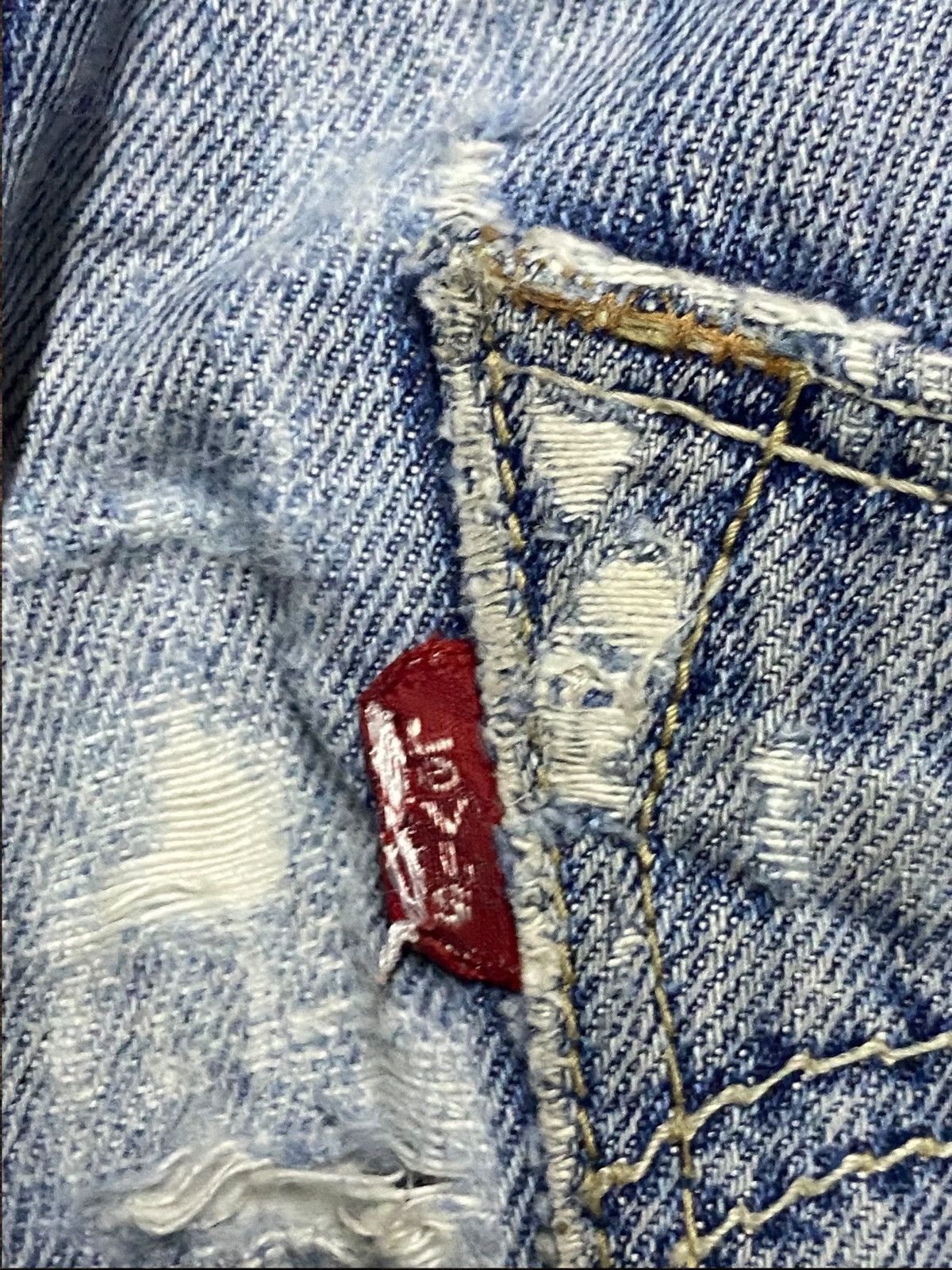 Levi's Vintage Levis 505 Ripped Patches Slim Straight Jeans Size US 30 / EU 46 - 16 Thumbnail