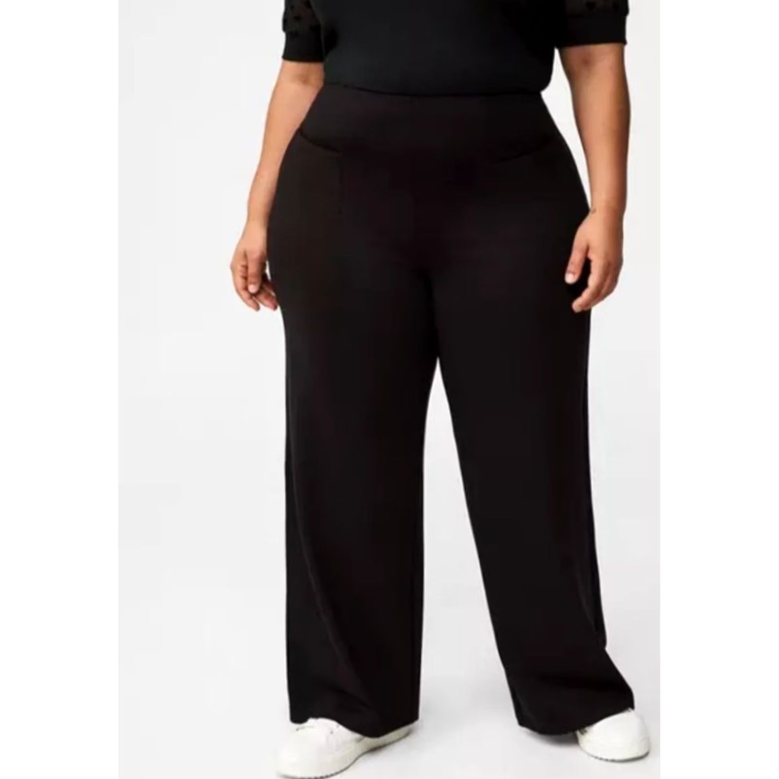 Torrid VINTAGE TORRID LIGHTWEIGHT PONTE WIDE LEG PULL ON PANTS PLUS SIZE 1 REGULAR Size 25" / US 0 / IT 36 - 2 Thumbnail