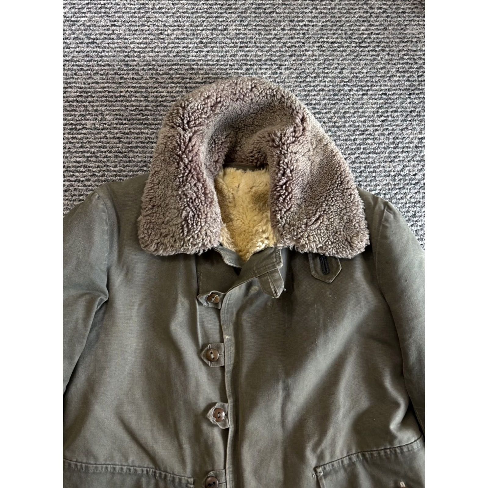 Vintage VINTAGE Mats Larsson Coat M/L Swedish Army Military Sheepskin Shearling Parka WWII Coat Size US M / EU 48-50 / 2 - 3 Thumbnail