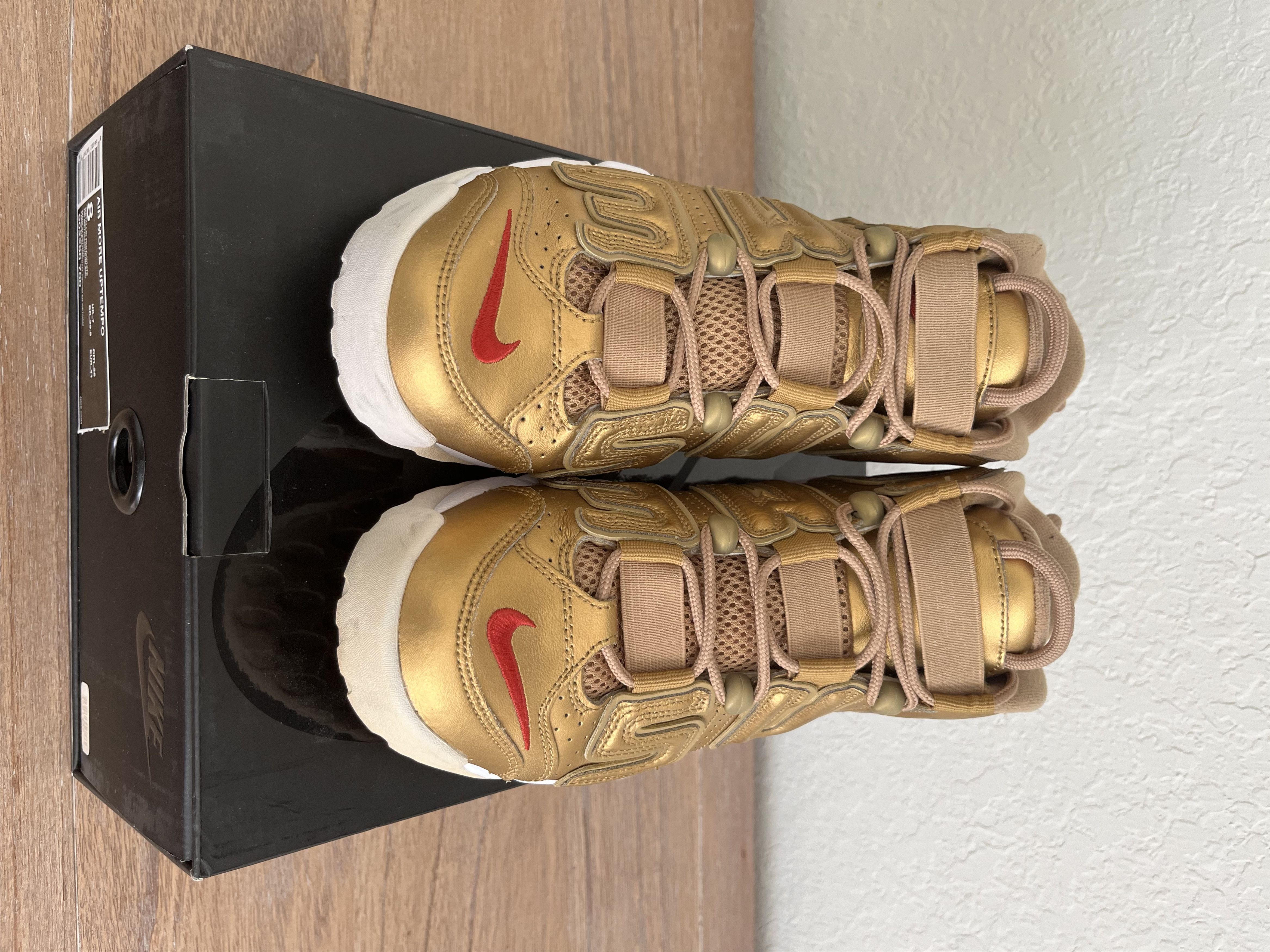 Nike × Supreme Supreme x Air More Uptempo ‘Metallic Gold’ Size US 8 / EU 41 - 2 Thumbnail