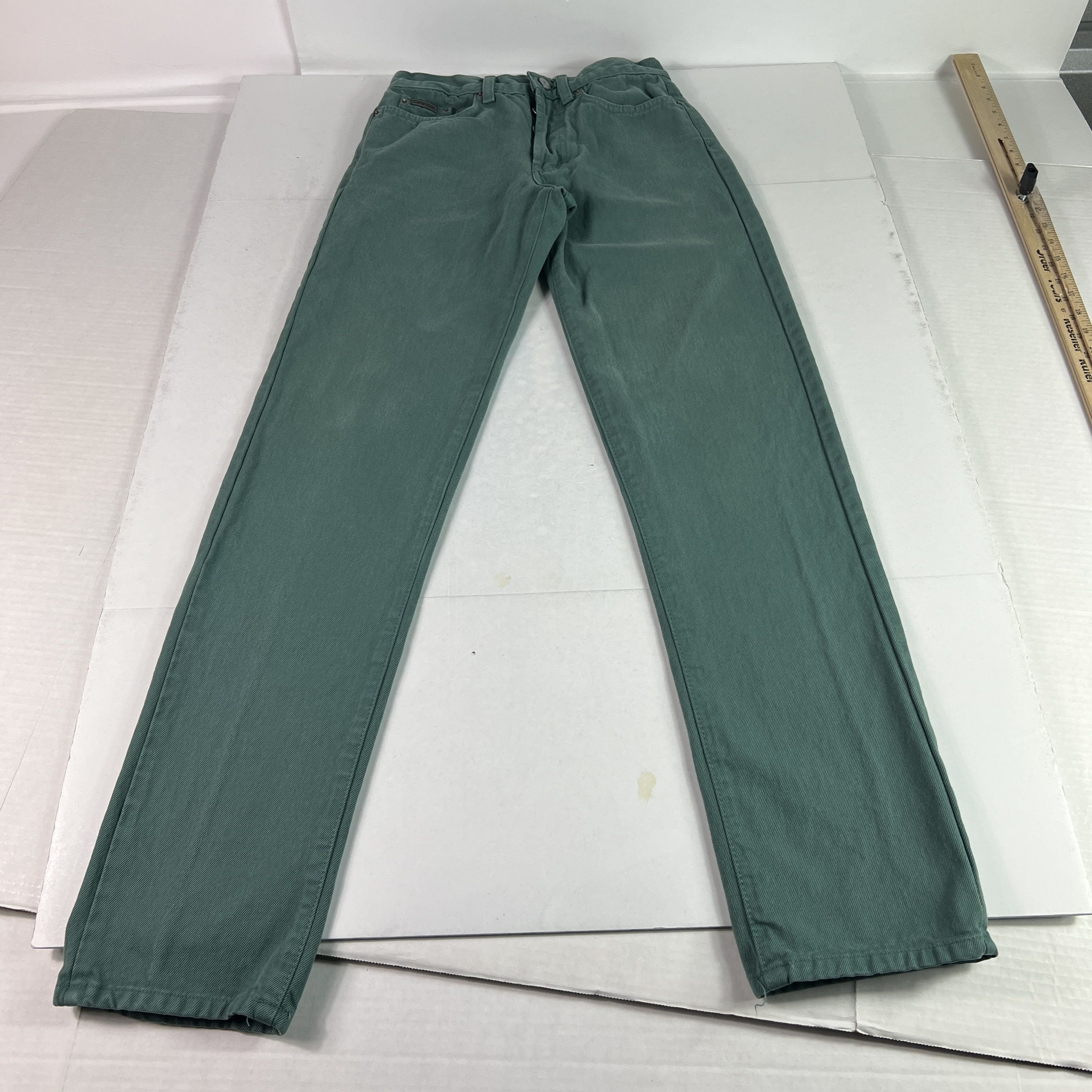 Calvin Klein VTG Calvin Klein Jean's Straight Green Faded Denim USA Made Size 26" / US 2 / IT 38 - 1 Thumbnail