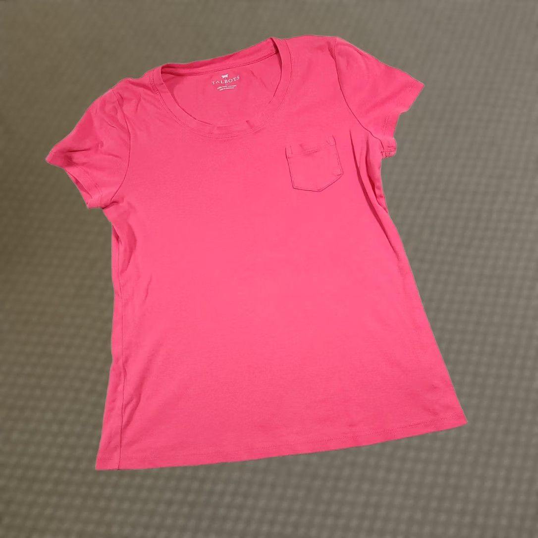 Talbots Talbots Shirt Womens Medium Pink Pocket Crewneck Tee Short Sleeve Pima Cotton Size M / US 6-8 / IT 42-44 - 1 Thumbnail