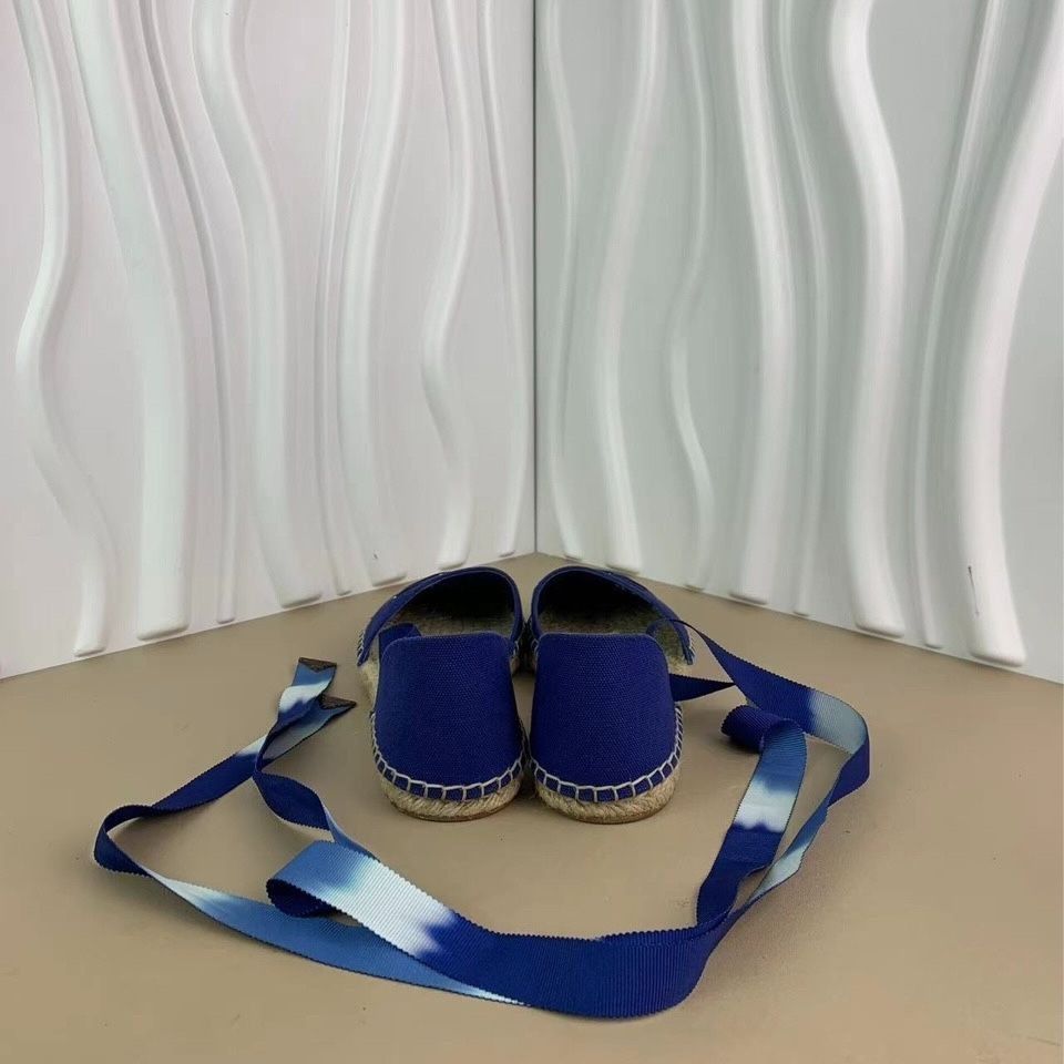 Louis Vuitton Louis Vuitton Lv Starboard Womens Blue Linen Flat Sandals Si Size US 6 / IT 36 - 6 Thumbnail