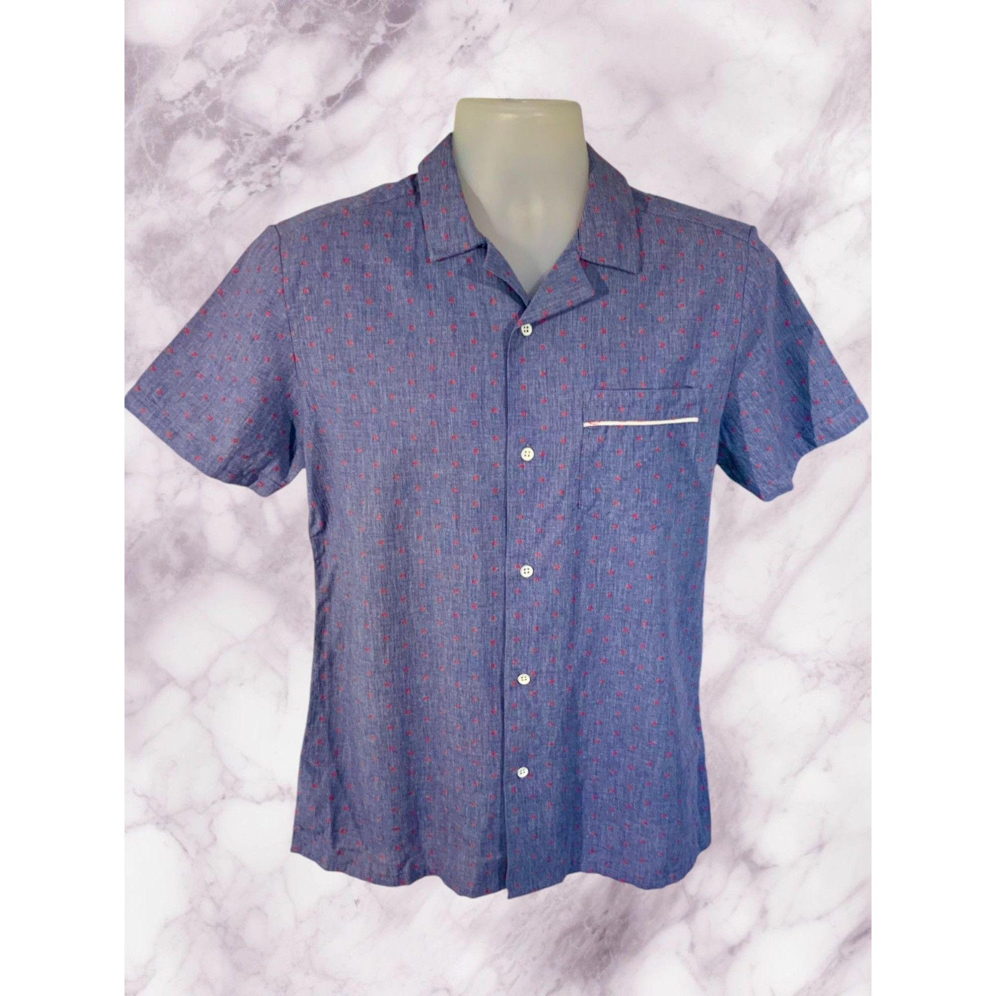 Civil Society Civil Society Mens Short Sleeve Button Shirt Small Blue NEW Size US S / EU 44-46 / 1 - 2 Thumbnail