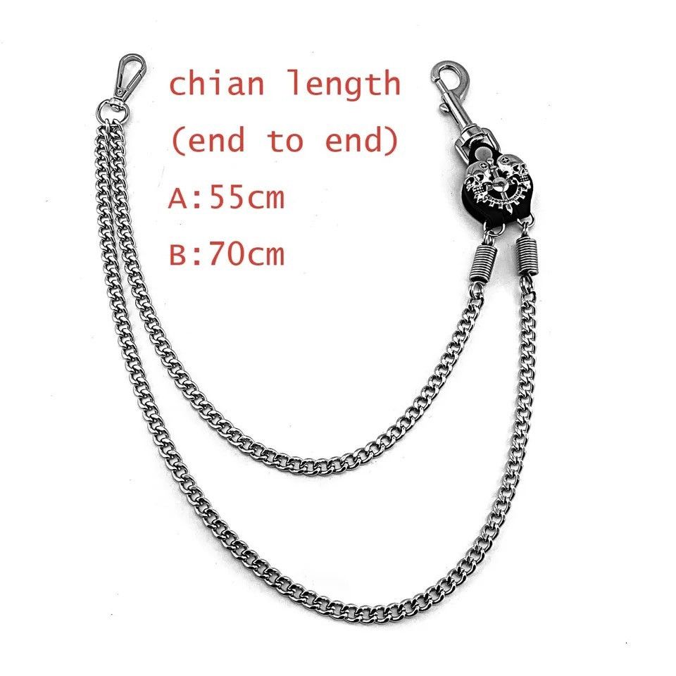 Other Skull tow Lines Biker Punk Rocker Pant Keychain Wallet Chain Size ONE SIZE - 4 Thumbnail