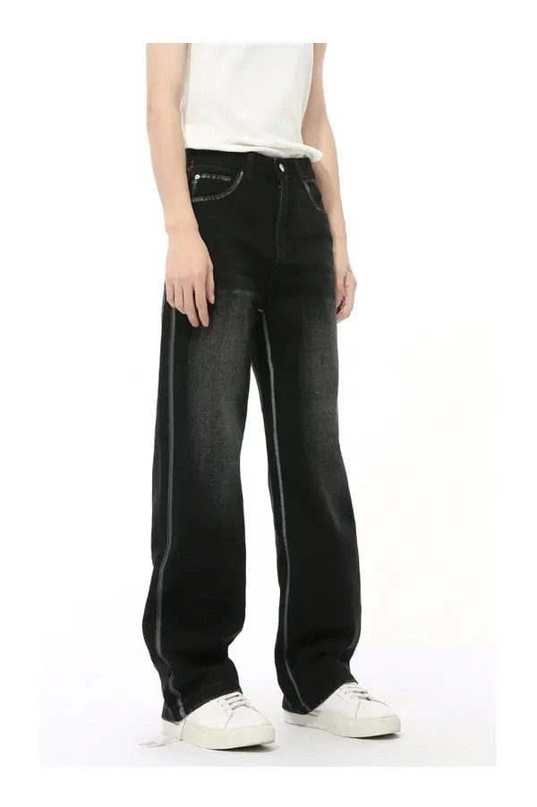 Japanese Brand Ami Vintage drape straight-leg jeans with visible stitching Size US 32 / EU 48 - 7 Thumbnail