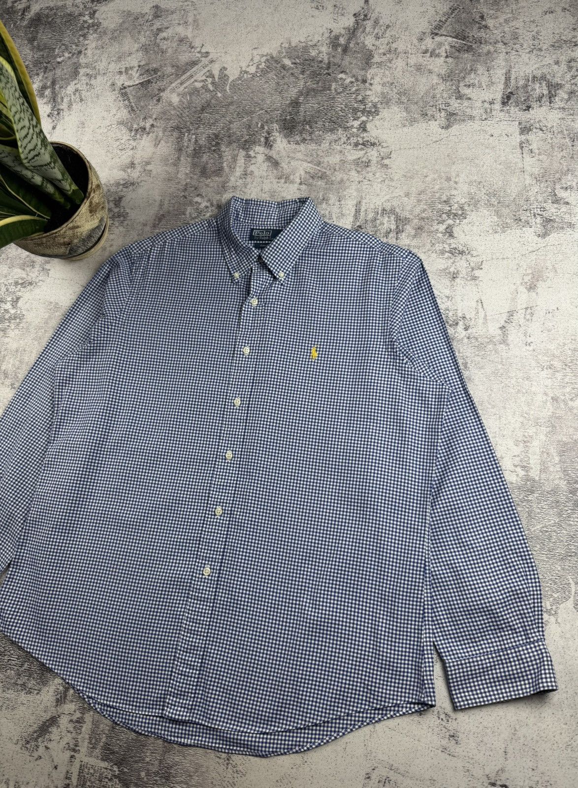 Polo Ralph Lauren Polo Ralph Lauren XL Checked Custom Button Blue Men’s Collar LongSleeve Shirt Size US XL / EU 56 / 4 - 3 Thumbnail