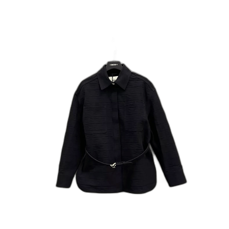 Fendi Black Textured Waist Jacket Size 44