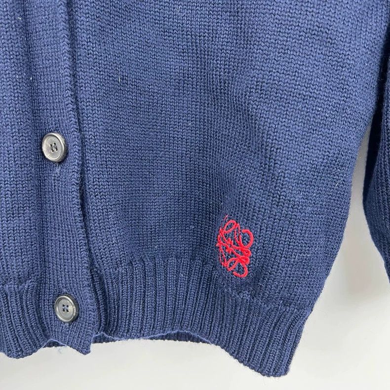 Loewe LOEWE Dark Blue Embroidered Small Logo Knit Cardigan Size S / US 4 / IT 40 - 5 Thumbnail