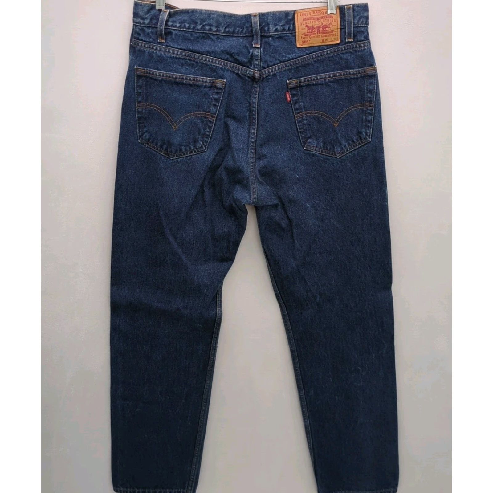 Levi's VINTAGE Levi's Jeans Mens 36x34 Blue Denim 505 Regular Straight Red Tab 90s 1999 Mens Size US 36 / EU 52 - 2 Thumbnail