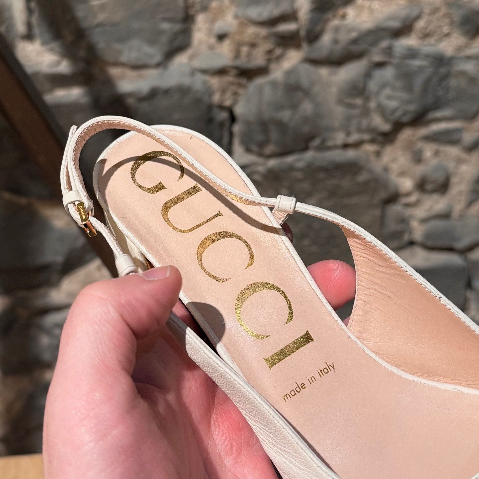 Gucci Gucci Ivory Horsebit Slingback Block Heels Pumps Size US 8 / IT 38 - 6 Thumbnail