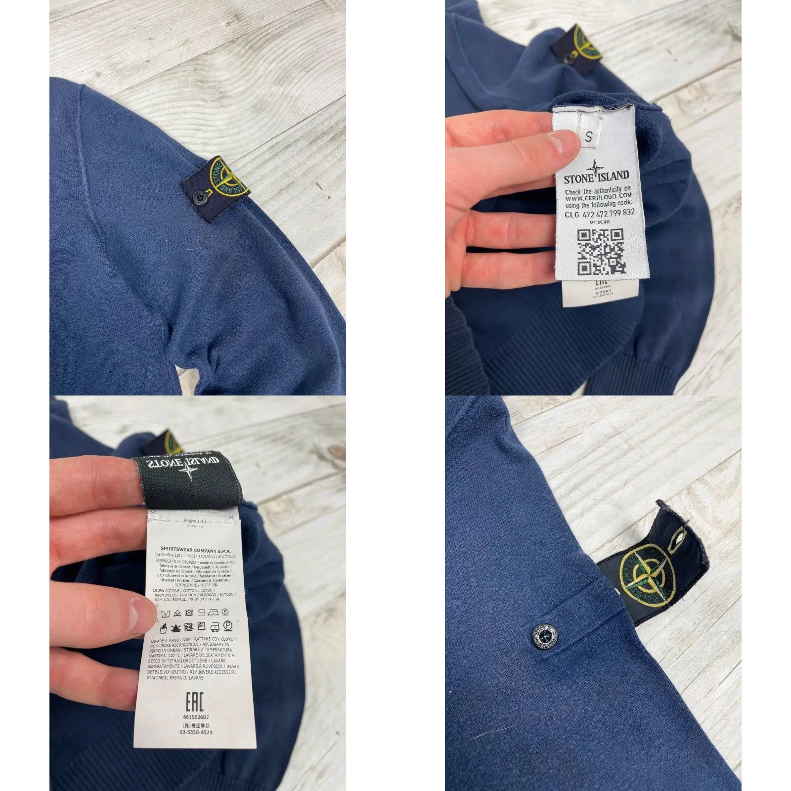 Stone Island Stone Island Sweater Jumper V-Neck Mens Size S Blue Wool Knit Pullover Casual Knits Logo 90s Style (if applicable) Size US S / EU 44-46 / 1 - 8 Thumbnail