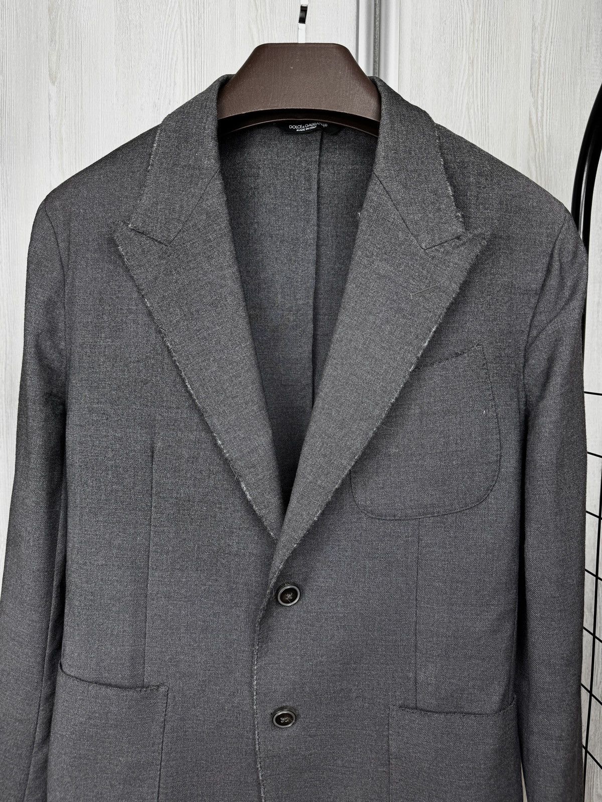 Dolce & Gabbana Dolce & Gabbana grey wool distressed made in Italy blazer Size 36R - 3 Thumbnail