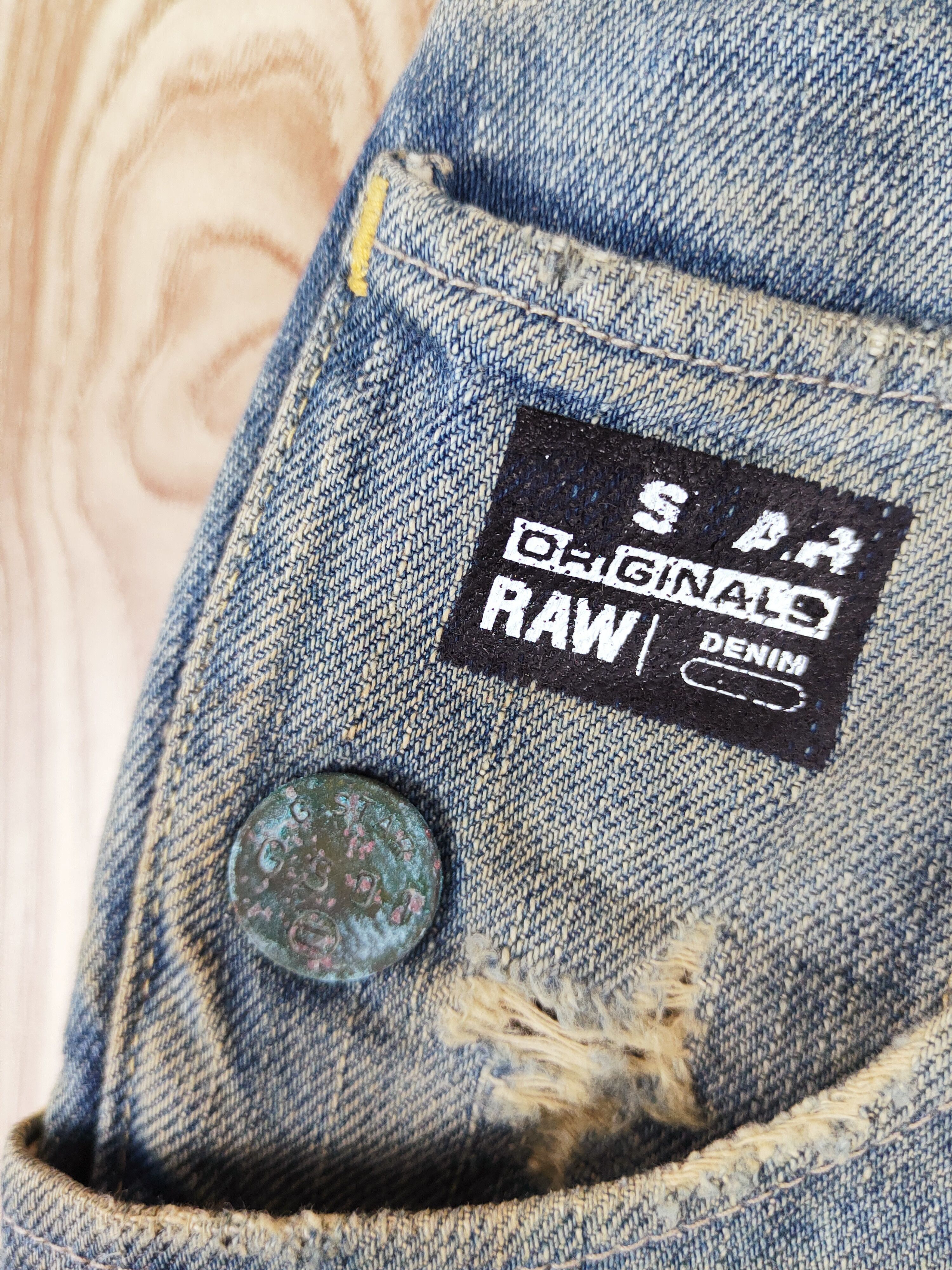 G-Star × Vintage Vintage Gstar Blue Faded Distressed Ripped Jeans Size US 29 - 3 Thumbnail