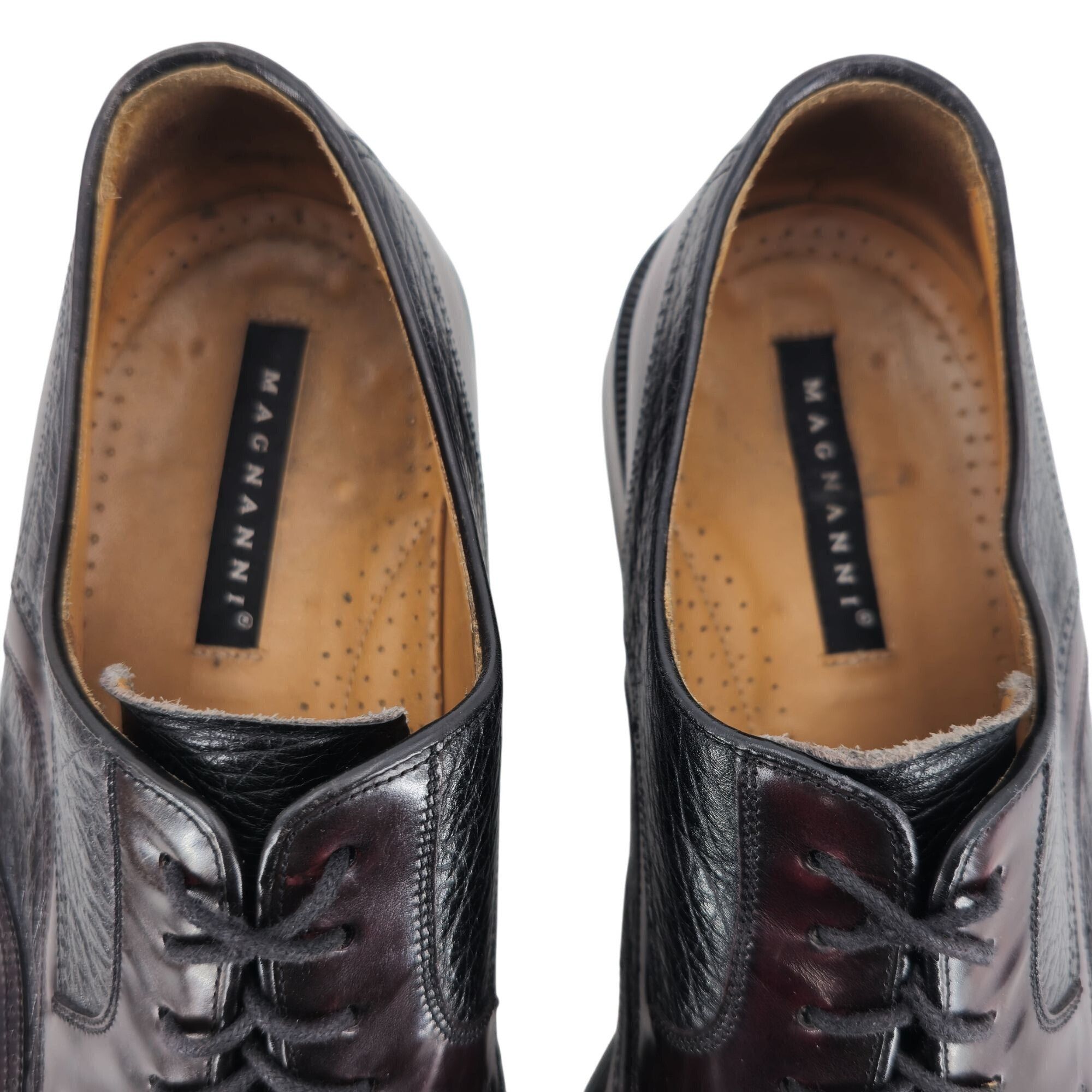 Magnanni Vintage Magnanni Spain Men's 10 Burgundy Black Leather Dress Size US 10 / EU 43 - 9 Thumbnail