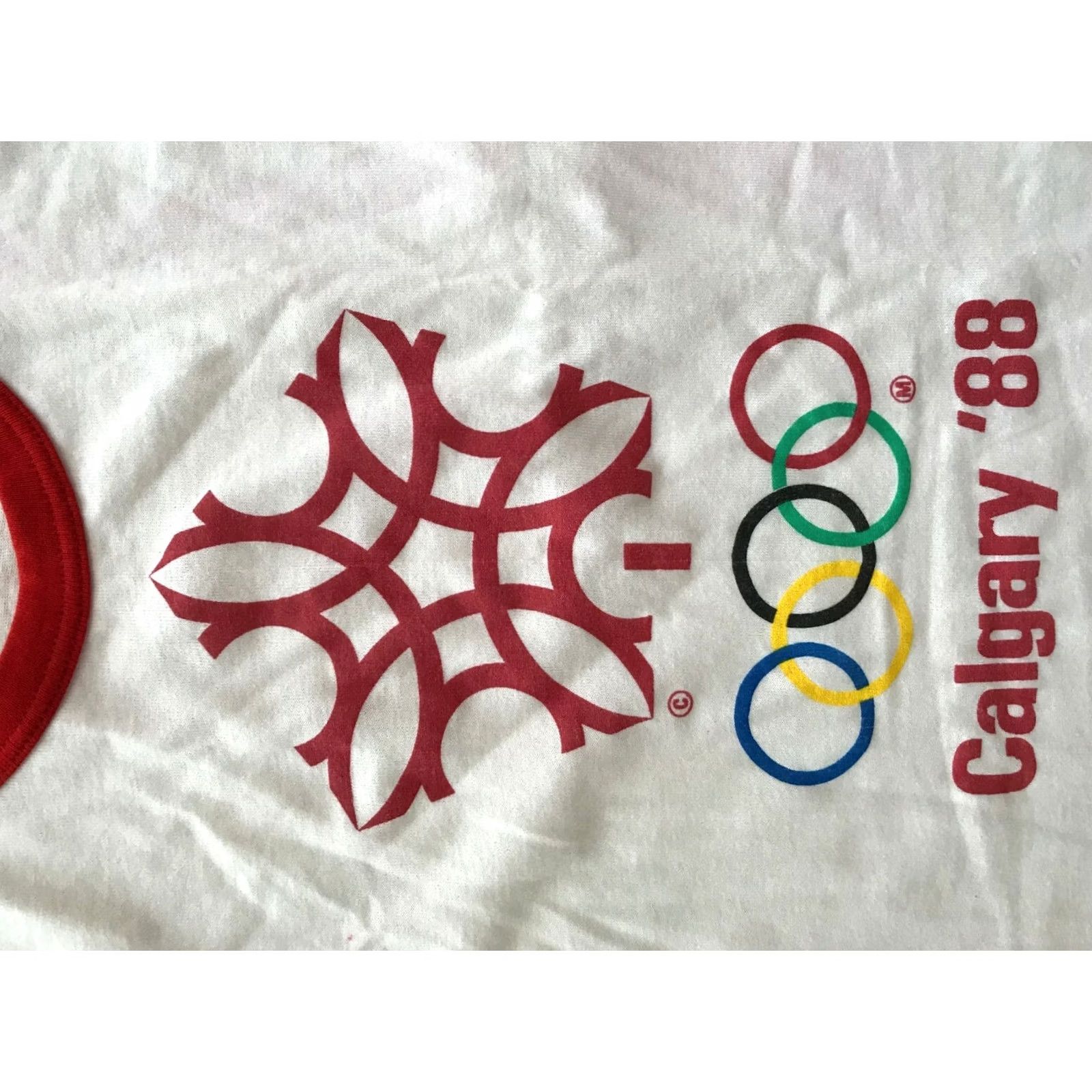 Vintage True VTG Calgary Winter Olympics 1988 Shirt Mens XL Red White EUC Stansfield Size US XL / EU 56 / 4 - 3 Thumbnail