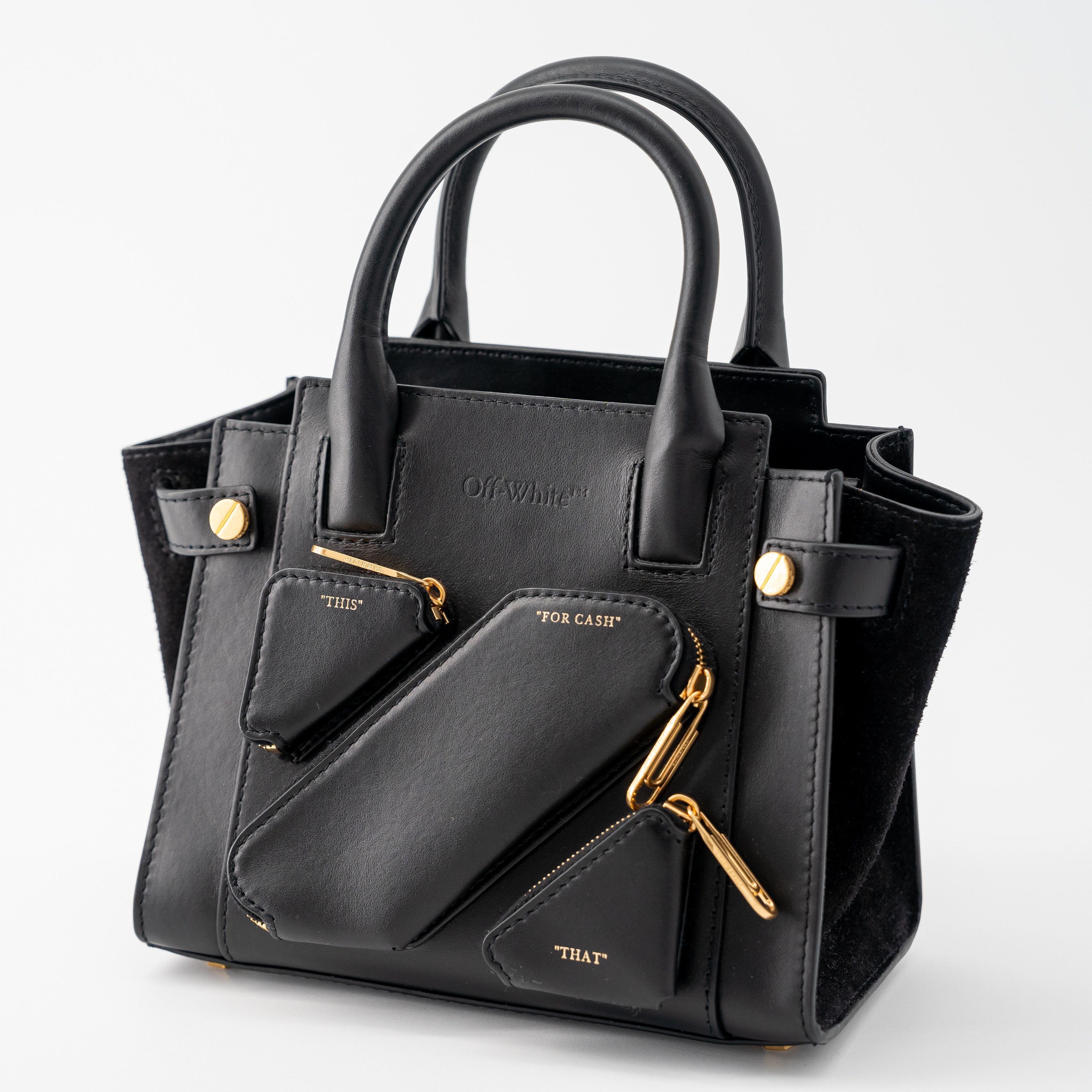 Off-White Off-White City Tote Black Leather Shoulder Bag Gold Size ONE SIZE - 2 Thumbnail