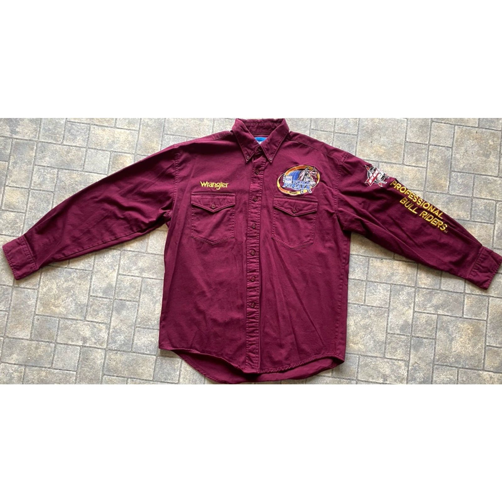 Wrangler VINTAGE Wrangler PBR Bull Riders World Finals Button Shirt Men’s Large Red Size US L / EU 52-54 / 3 - 2 Thumbnail