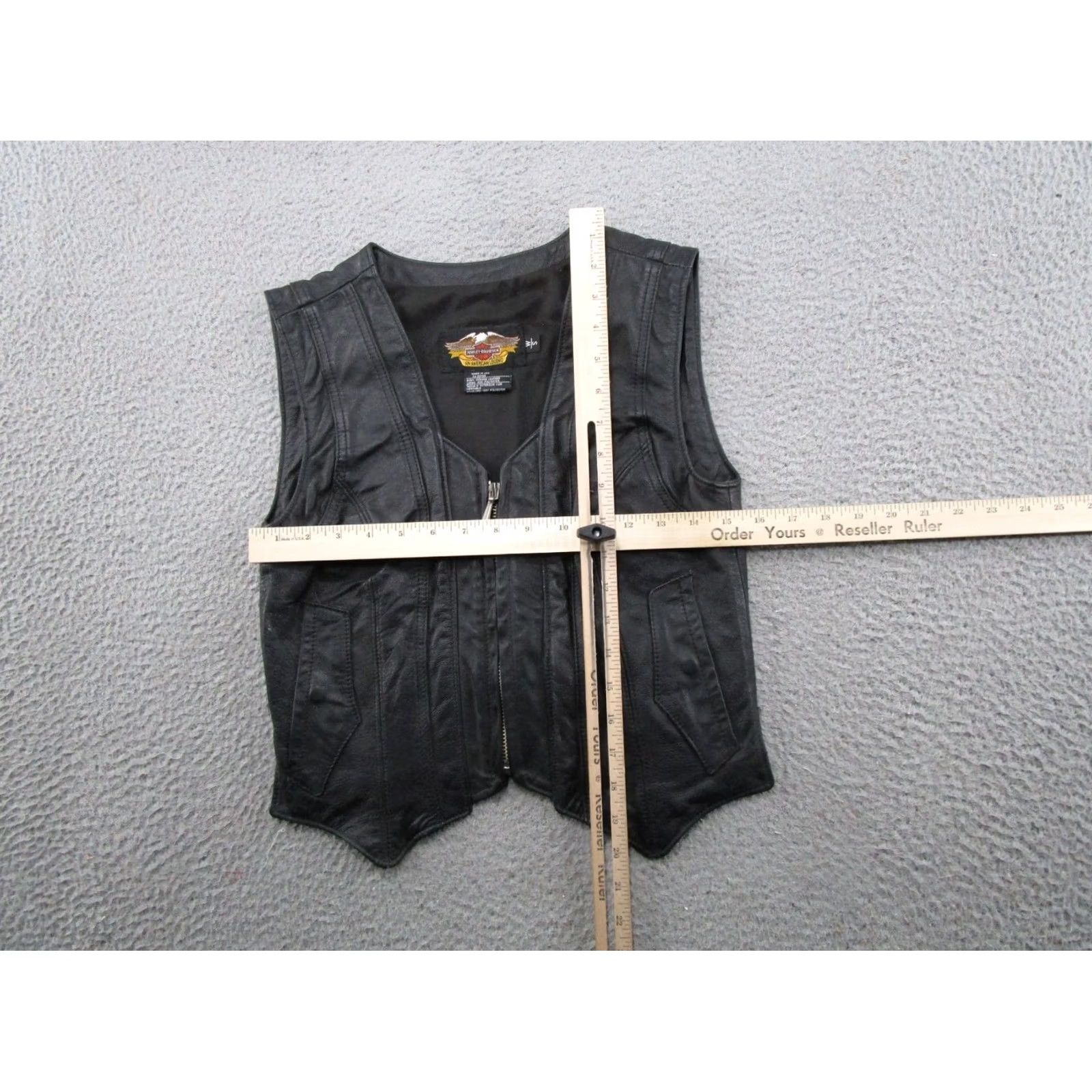 Harley Davidson Harley-Davidson Women's Embossed Leather Motorcycle Vest Zip Black Biker Size S Size S / US 4 / IT 40 - 5 Thumbnail