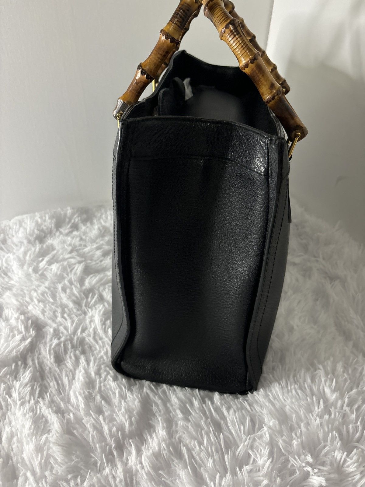 Gucci Gucci Hand Bag Bamboo Black Leather Size ONE SIZE - 9 Thumbnail