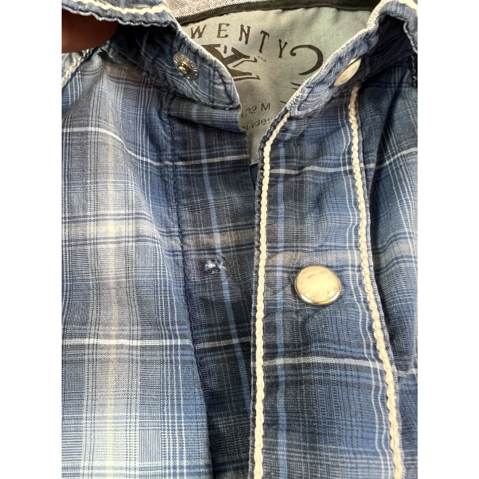 Wrangler Wrangler Shirt Long Sleeve Plaid Western Button-Up Pearl Snap M Blue Mens Size US M / EU 48-50 / 2 - 6 Thumbnail