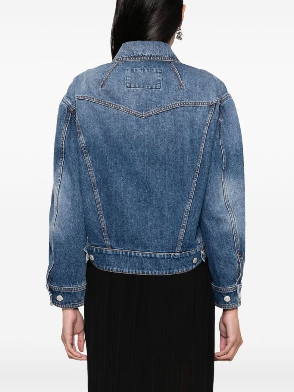 Alexander McQueen o1s22i1n1024 Denim Cocoon Jacket in Blue Size M / US 6-8 / IT 42-44 - 4 Thumbnail