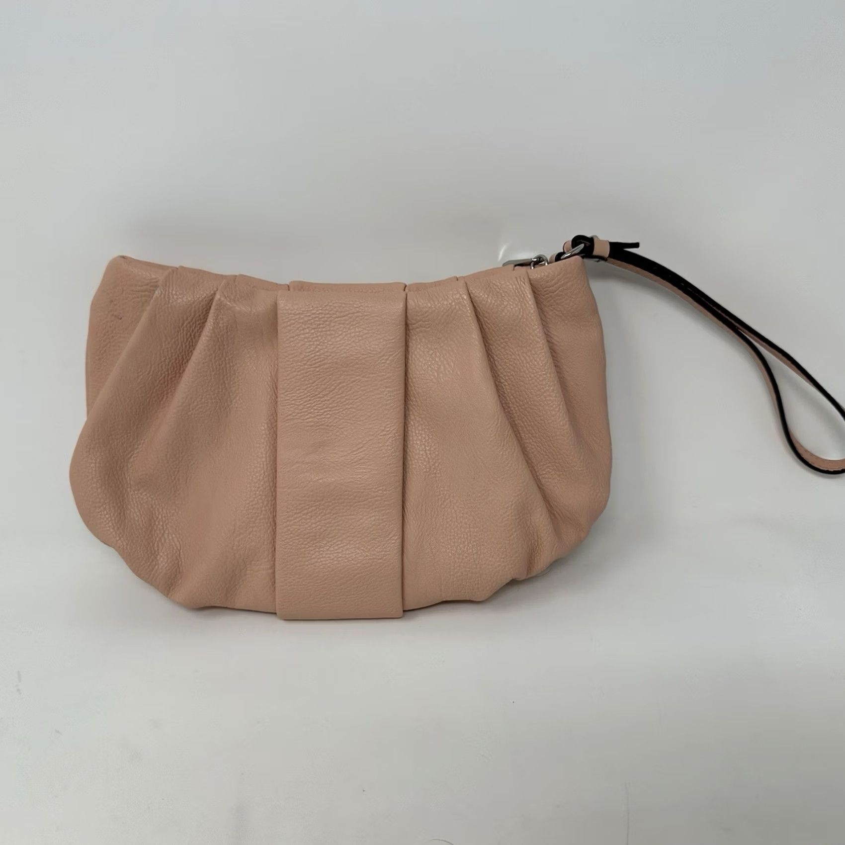 Vintage Vera Wang Simply Vera Wang Clutch Wristlet Pink Gray Made Bag Womens Small Faux Leather Zip Wrist Strap Pebbled Lightweight Pattern: Solid Size ONE SIZE - 3 Thumbnail