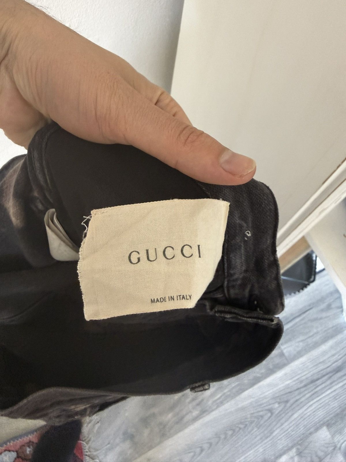 Gucci Bleached Black Slim Jeans with Paint Effect Size US 30 / EU 46 - 10 Thumbnail