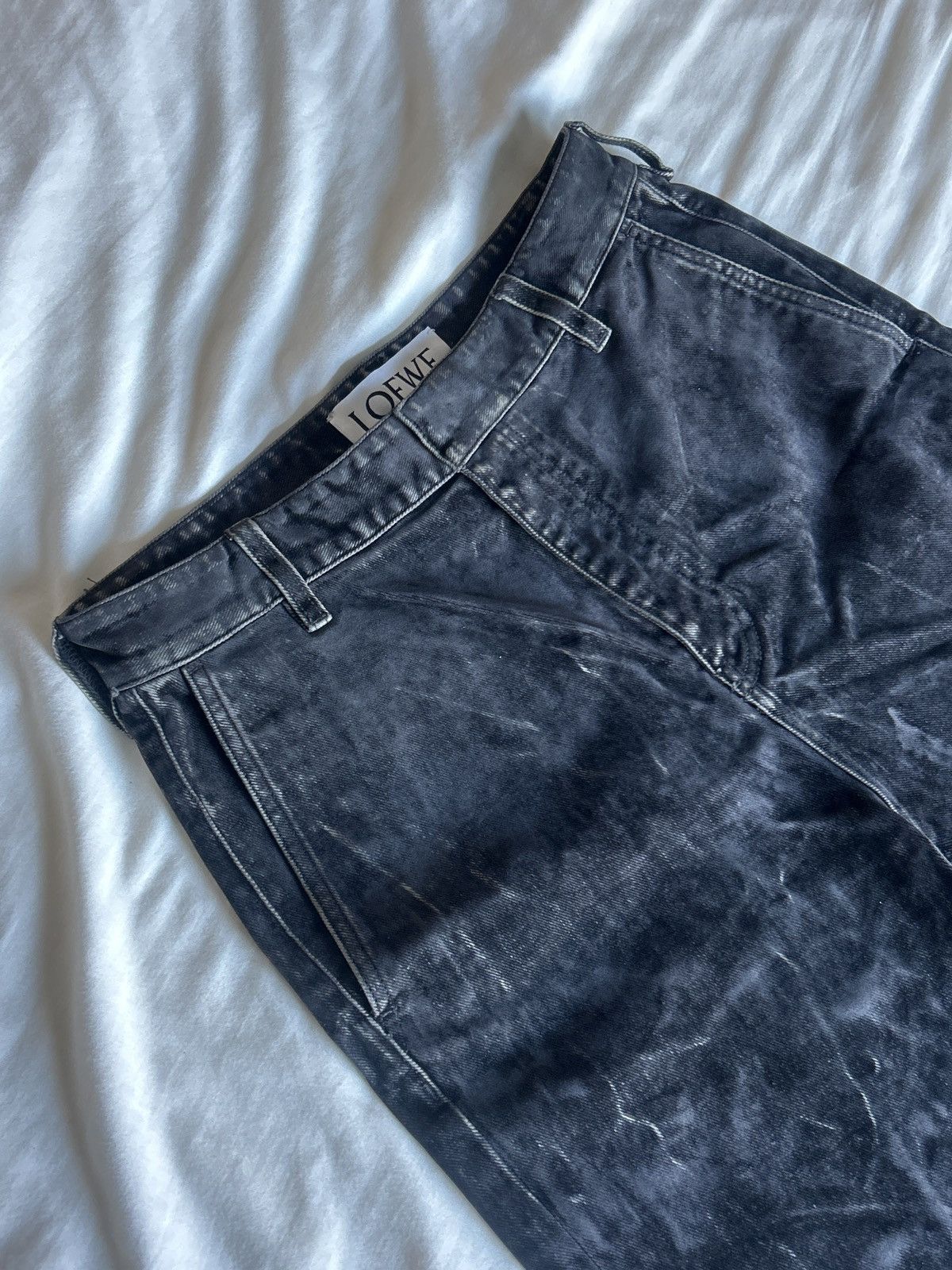 Loewe LOEWE FW23 RUNWAY FLOCKED DENIM Size US 29 - 1 Thumbnail