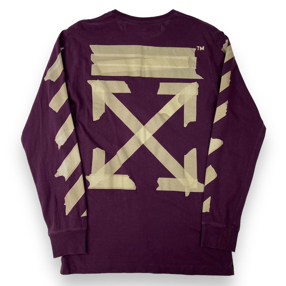 Off-White Off-White Tape Arrows Burgundy Long Sleeve T Shirt Size US S / EU 44-46 / 1 - 4 Thumbnail