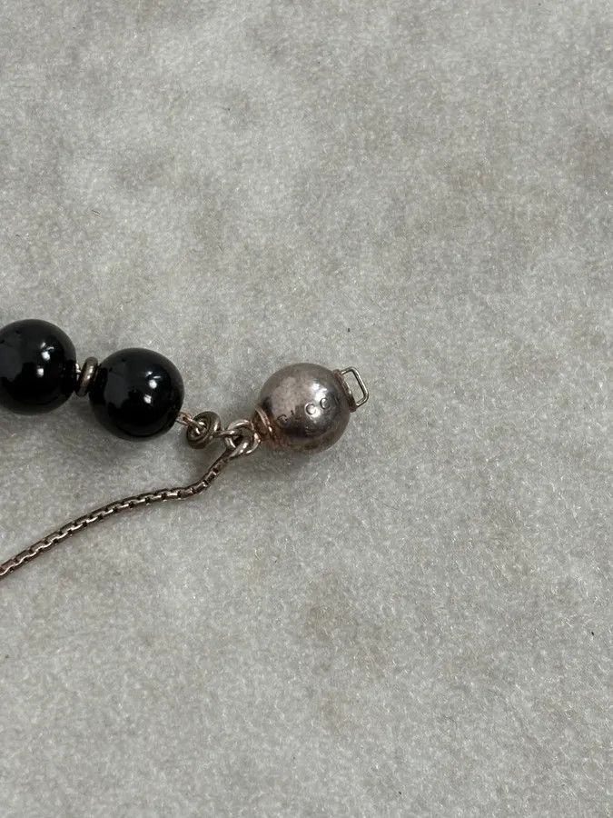 Gucci 2000s Gucci Black Onyx Silver Ball Charm Bracelet Size ONE SIZE - 6 Thumbnail