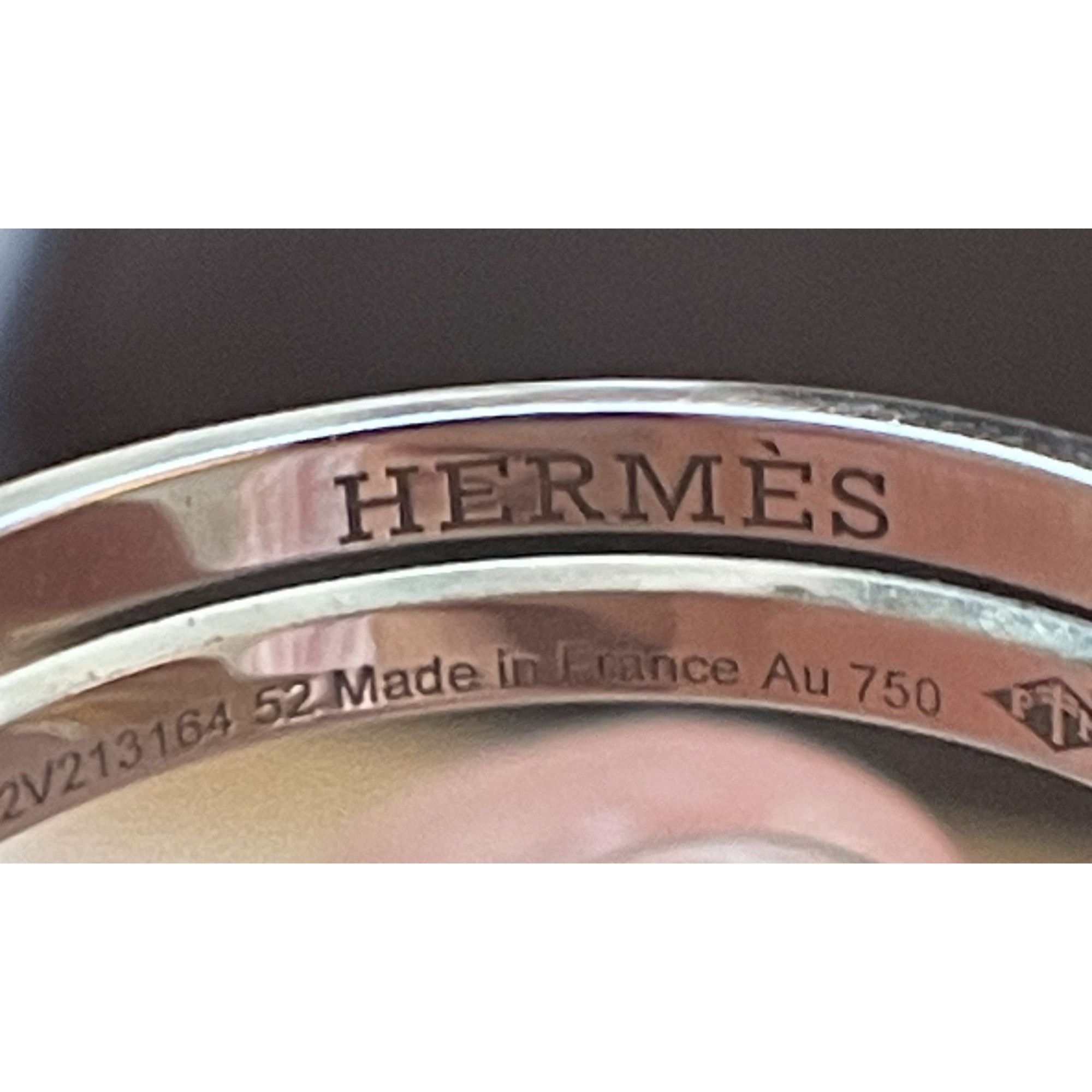Hermes Hermès White Gold Double Band Ring With Diamond Accents Size Size ONE SIZE - 4 Thumbnail