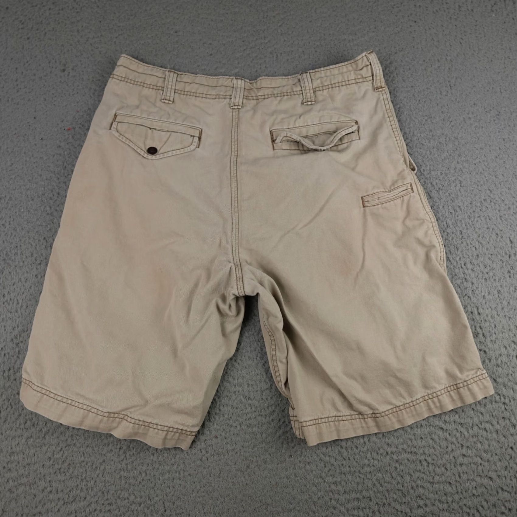 Levi's Levi's Shorts Mens 33 Brown White Tab Twill Grunge Streetwear Y2K Casual Regular 33in Brown Canvas Cotton Zipper Pockets Pattern Solid Tiny Flaws N/A Size US 33 - 2 Thumbnail