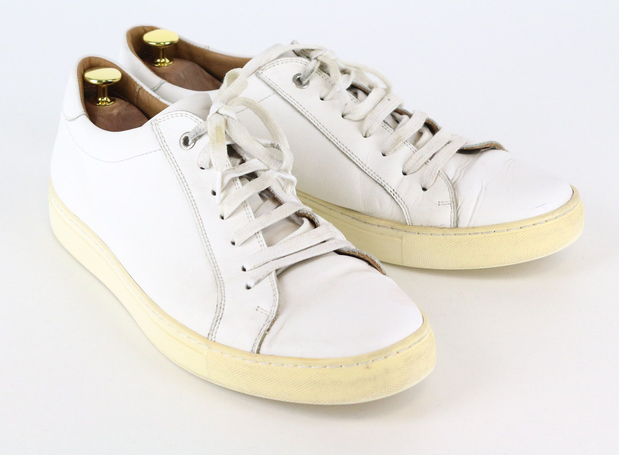 Suitsupply EU43 White Leather Laced Sneakers 73654 Size US 10 / EU 43 - 1 Thumbnail