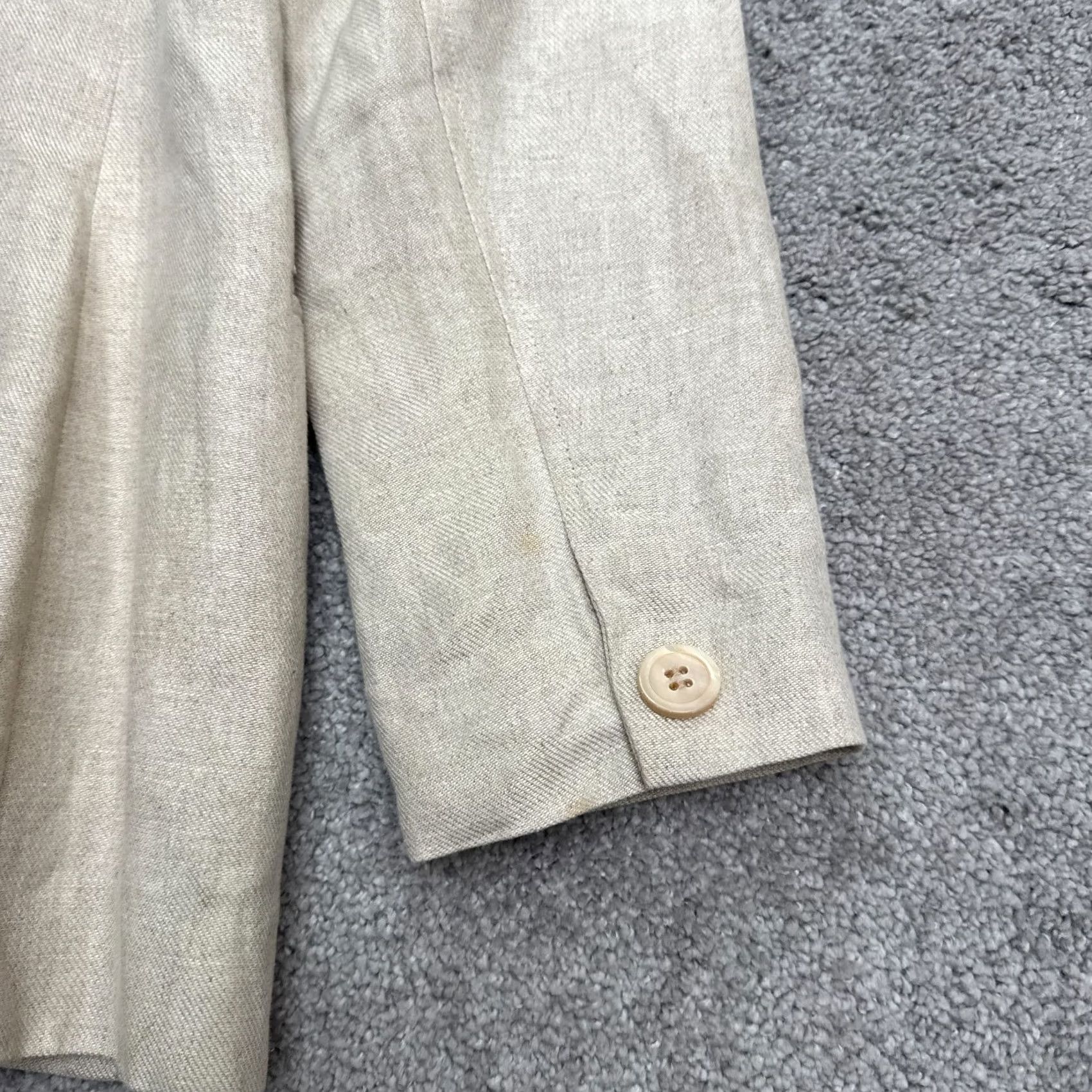 Talbots Vintage Talbots Blazer Jacket Womens 6 Beige Irish Linen Single Breasted 90s Y2K Size M / US 6-8 / IT 42-44 - 4 Thumbnail