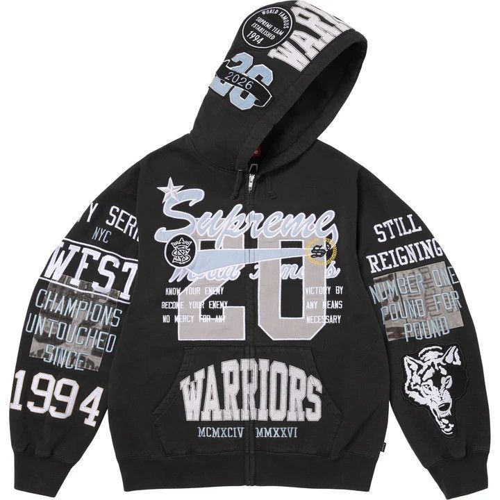Supreme Supreme Warriors Appliqué Zip Up Hoodie SS26 Size US M / EU 48-50 / 2 - 2 Thumbnail