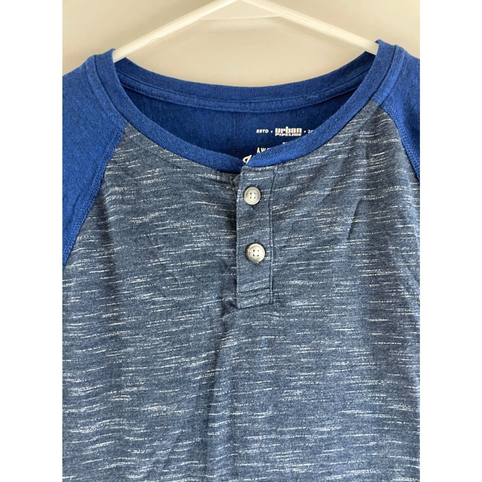 Vintage Urban Pipeline Ultimate Henley Shirt Mens Size S Blue 1/4 Button Up Short Slv T-Shirt Regular Breathable Cotton Polyester Button Heavy? (No extra) Size US S / EU 44-46 / 1 - 3 Thumbnail