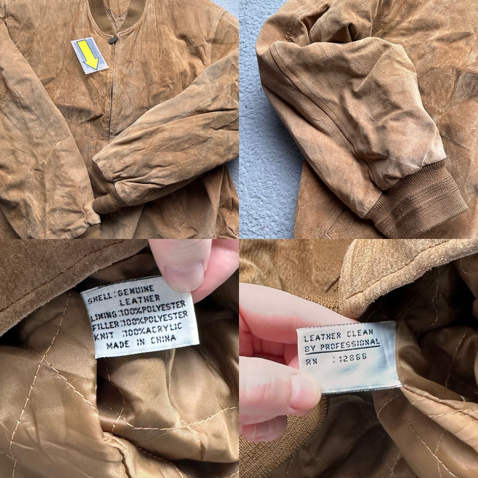 Vintage VINTAGE Outdoor Exchange Suede Leather Bomber Jacket Mens XLT Zip Lined Brown Jacket Size US XL / EU 56 / 4 - 8 Thumbnail