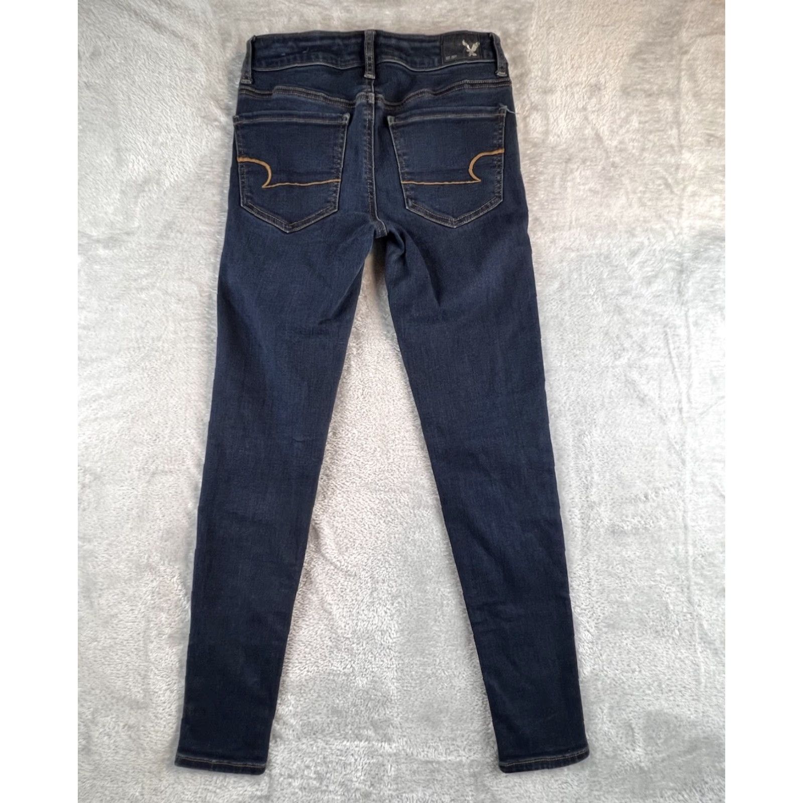 American Eagle Outfitters American Eagle Outfitters Jegging Jeans Distressed Blue Super Stretch Womens Size 4 28x28 Size 28" / US 6 / IT 42 - 2 Thumbnail