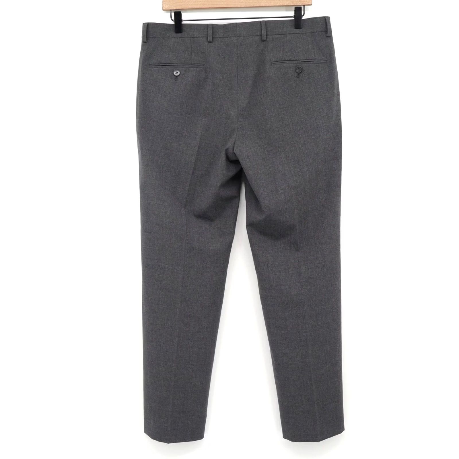 John Varvatos John Varvatos Men's Gray Wool Blend Dress Pants Sz 34 Slim, Regular Fit, Flat Front, 30" Inseam, Dry Clean, Solid, 34x30, Dress Pants, Gray, Men Size US 34 / EU 50 - 2 Thumbnail